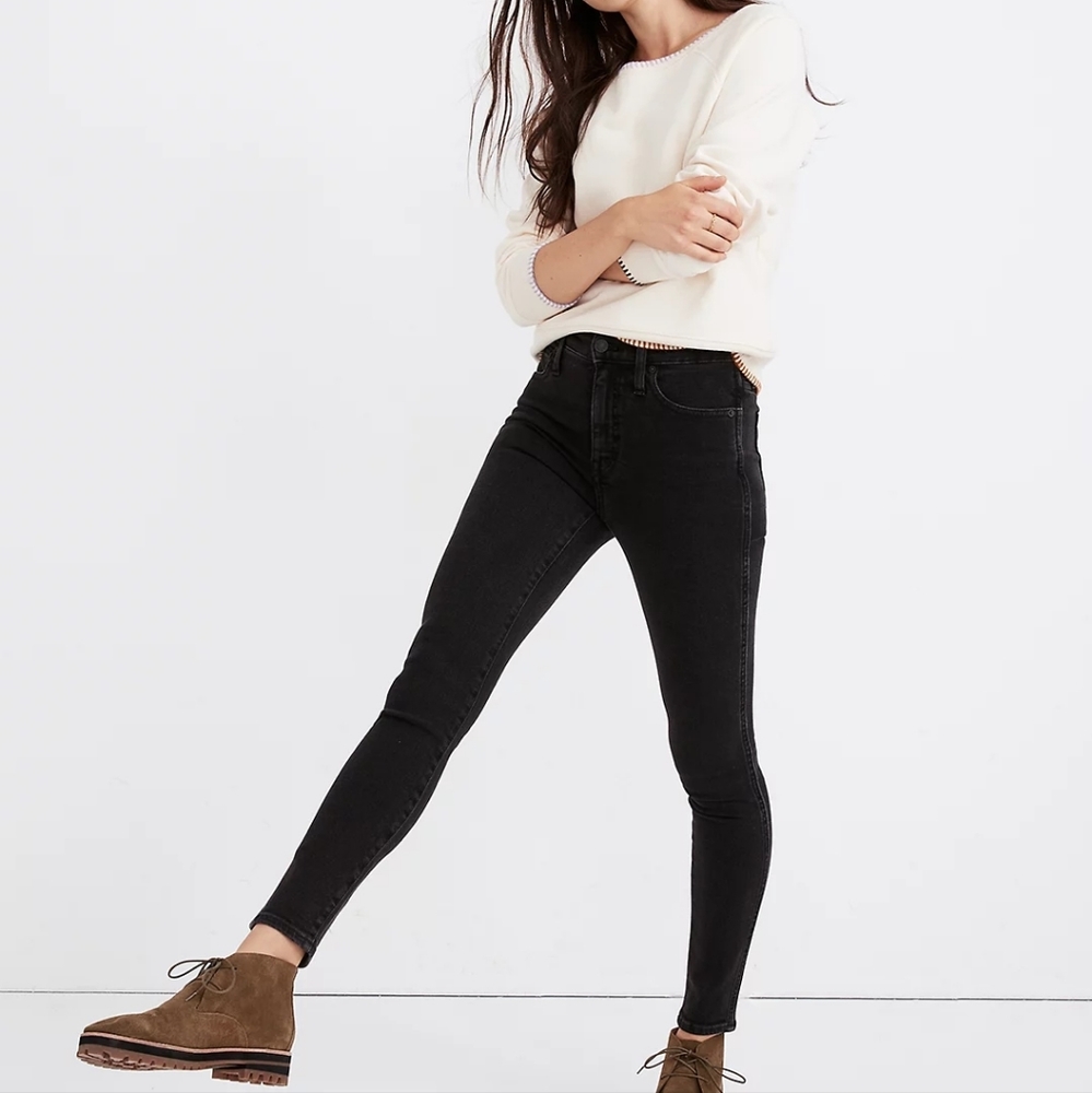Madewell Jeans 10" High-Rise Skinny Magic Pockets Black Classic W29